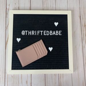 ysl + card holder + dusty rose pink